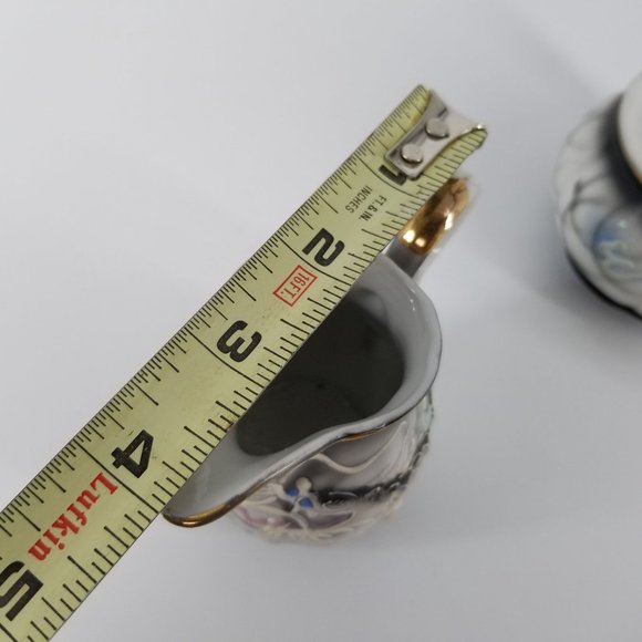 Dragon Ware Japanese Moriage Betsons Cream Sugar Bowl Set 2 With Lid Grey Blue - Picture 13 of 14
